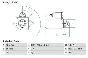 0 986 016 470 BOSCH Rozrusznik