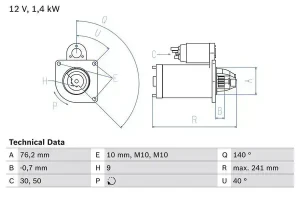 2.5 20V, 2.0 16V RENAULT SAFRANE II Rozrusznik BOSCH