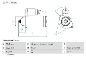 rozrusznik seat leon 1 0 986 017 000 BOSCH