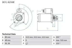 2633 A, 1833 A, 2733 A, 1733 A MERCEDES-BENZ ZETROS Rozrusznik BOSCH