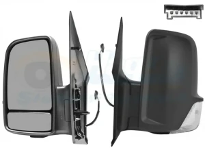 Lusterko zewnętrzne lewe podgrzewane kontrolka martwego pola MERCEDES-BENZ SPRINTER B906 VAN WEZEL