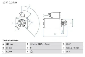0 986 017 490 BOSCH Rozrusznik