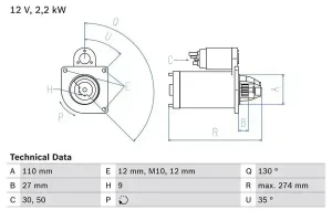0 986 017 490 BOSCH Rozrusznik