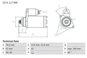 0 986 020 320 BOSCH Rozrusznik