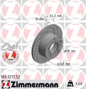 Tarcza hamulcowa tył AUDI A6 C5 ZIMMERMANN