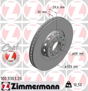 100.3303.20 ZIMMERMANN Tarcza hamulcowa przód