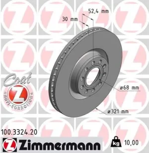 100.3324.20 ZIMMERMANN Tarcza hamulcowa przód