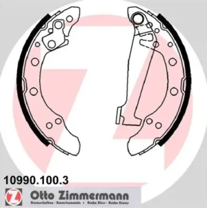 Szczęki hamulcowe tył z dźwignią VW FOX ZIMMERMANN