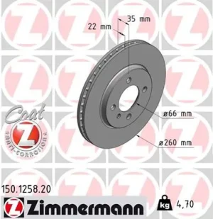Tarcza hamulcowa przód BMW 3 E30 ZIMMERMANN