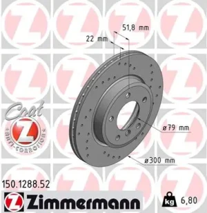 Tarcza hamulcowa przód BMW 3 E46 ZIMMERMANN