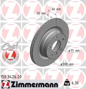 Tarcza hamulcowa tył BMW 3 E92 ZIMMERMANN