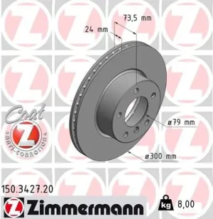 Tarcza hamulcowa przód BMW 3 E93 ZIMMERMANN