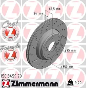 oryginalne tarcze hamulcowe bmw e90 150.3459.70 ZIMMERMANN