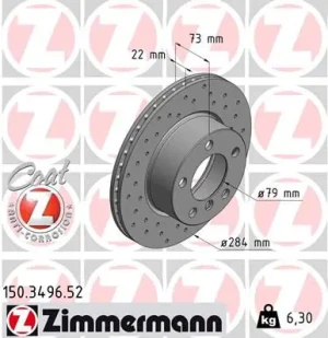 Tarcza hamulcowa przód BMW 1 F20 ZIMMERMANN