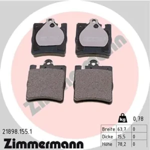 klocki hamulcowe mercedes w210 tył 21898.155.1 ZIMMERMANN