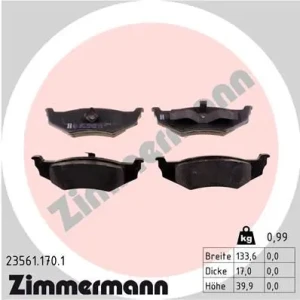 23561.170.1 ZIMMERMANN Klocki hamulcowe tył