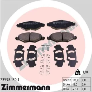 Klocki hamulcowe przód PEUGEOT 206 ZIMMERMANN