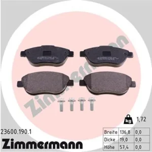 Klocki hamulcowe przód PEUGEOT 207 ZIMMERMANN