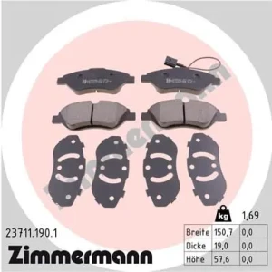 Klocki hamulcowe przód z czujnikiem FIAT BRAVO II ZIMMERMANN