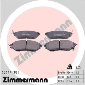 Klocki hamulcowe przód SUBARU OUTBACK V ZIMMERMANN