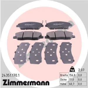 Klocki hamulcowe przód HYUNDAI SANTA FÉ III ZIMMERMANN