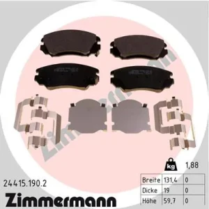 Klocki hamulcowe przód CHEVROLET MALIBU VIII ZIMMERMANN