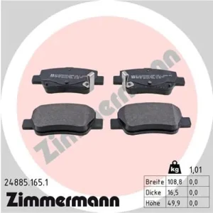 24885.165.1 ZIMMERMANN Klocki hamulcowe tył