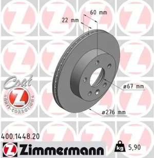 Tarcza hamulcowa przód MERCEDES-BENZ KLASA V 638/2 ZIMMERMANN