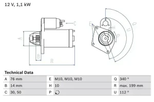1.3 FORD FIESTA V Rozrusznik BOSCH