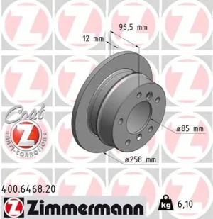 Tarcza hamulcowa tył VW LT 28-46 ZIMMERMANN