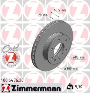 Tarcza hamulcowa przód VW CRAFTER ZIMMERMANN