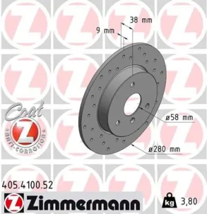 405.4100.52 ZIMMERMANN Tarcza hamulcowa przód