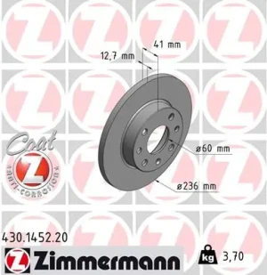 430.1452.20 ZIMMERMANN Tarcza hamulcowa przód