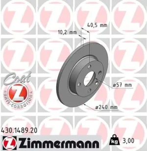 Tarcza hamulcowa tył OPEL TIGRA TwinTop ZIMMERMANN