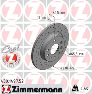 Tarcza hamulcowa tył FIAT CROMA ZIMMERMANN