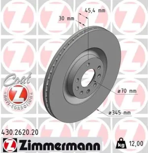 Tarcza hamulcowa przód OPEL VECTRA C ZIMMERMANN