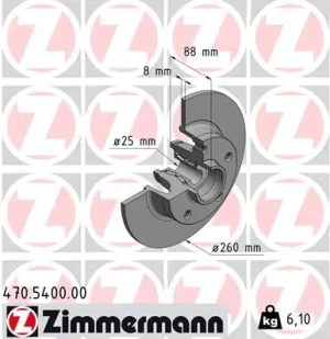 Tarcza hamulcowa tył RENAULT MEGANE III ZIMMERMANN