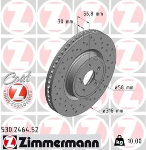 Tarcza hamulcowa przód SUBARU FORESTER IV ZIMMERMANN