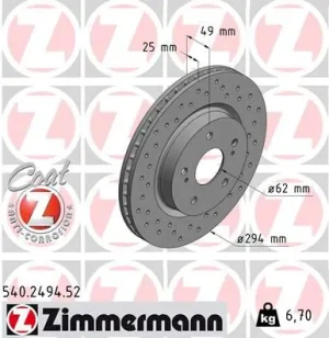 Tarcza hamulcowa przód SUZUKI GRAND VITARA II ZIMMERMANN