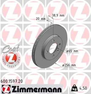 Tarcza hamulcowa przód SEAT AROSA ZIMMERMANN