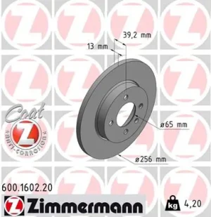 Tarcza hamulcowa przód VW GOLF IV ZIMMERMANN