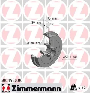 Bęben hamulcowy tył VW POLO ZIMMERMANN