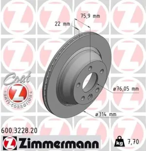 Tarcza hamulcowa tył VW MULTIVAN V ZIMMERMANN
