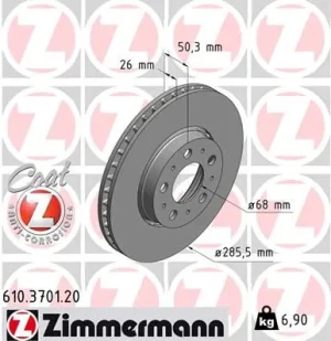 tarcze volvo s60 610.3701.20 ZIMMERMANN
