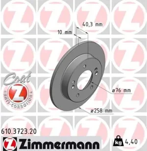 610.3723.20 ZIMMERMANN Tarcza hamulcowa tył