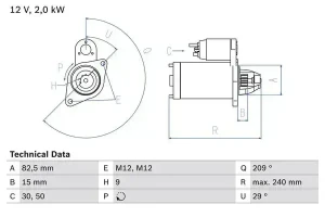 rozrusznik audi a4 b7 2.0 tdi 0 986 021 610 BOSCH