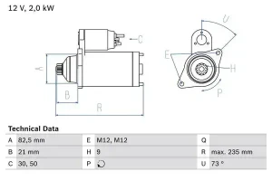 2.5 TDI VW CRAFTER Rozrusznik BOSCH