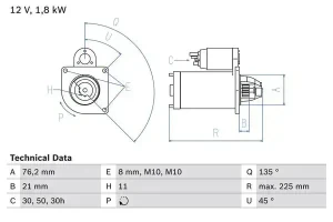 0 986 022 581 BOSCH Rozrusznik