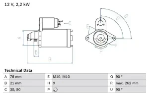 rozrusznik e46 320d 0 986 022 710 BOSCH