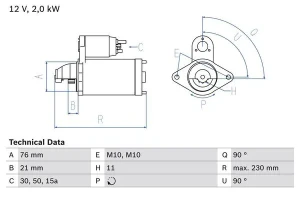 3.0 d BMW E83 Rozrusznik BOSCH